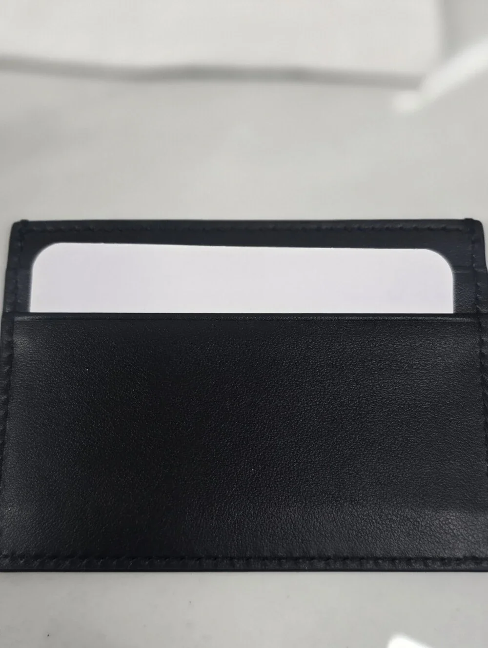 Gucci Black Leather Card Holder with Gold Logo